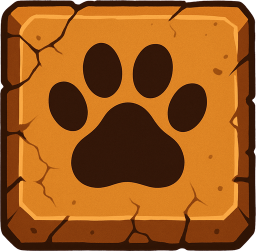 kedi pati izi olan bir platform ama kuşbakışı.
In-Game asset.  2d.  High contrast.  No shadows