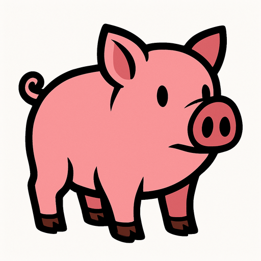 Pig.
In-Game asset.  2d.  High contrast.  No shadows