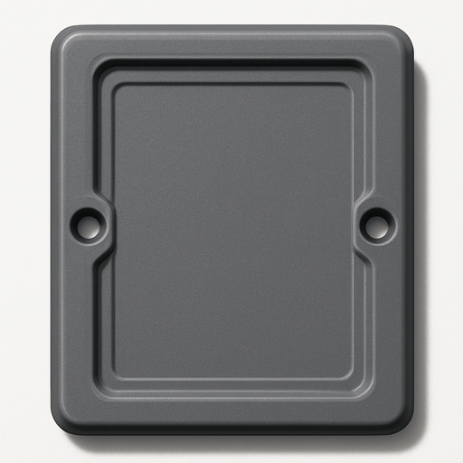 realistic, plastic, gray, rectangular.
In-Game asset.  2d.  High contrast.  No shadows