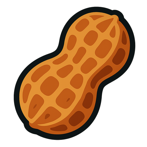 A peanut.
In-Game asset.  2d.  High contrast.  No shadows