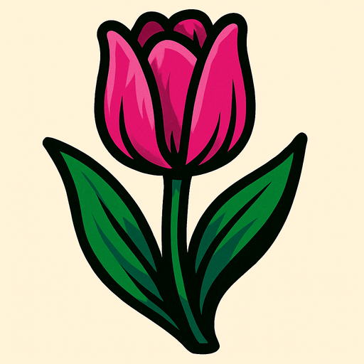 Pink tulip.
In-Game asset.  2d.  High contrast.  No shadows