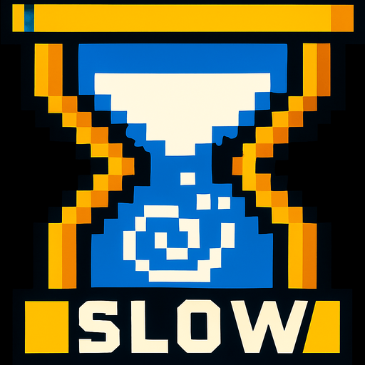 Type SLOW bottom of the amblem