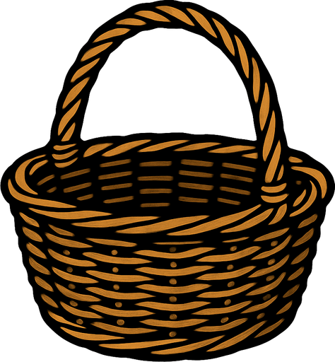 basket.
In-Game asset.  2d.  High contrast.  No shadows. Realistic