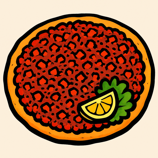 Lahmacun.
In-Game asset.  2d.  High contrast.  No shadows
