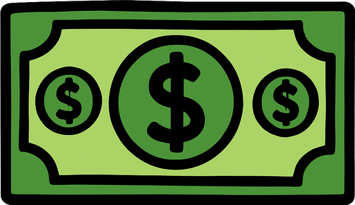 dollar paper.
In-Game asset.  2d.  High contrast.  No shadows