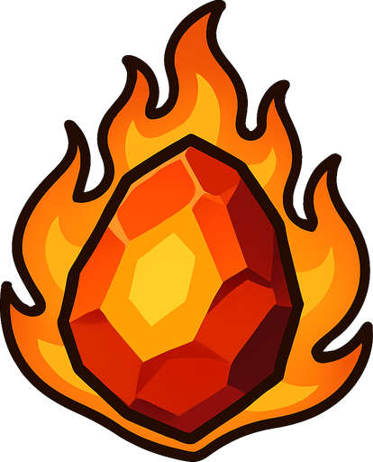 Pierre élément feu.
In-Game asset.  2d.  High contrast.  No shadows