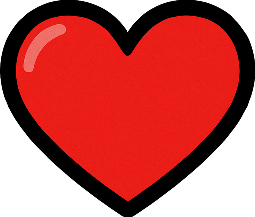 Un corazon rojo.
In-Game asset.  2d.  High contrast.  No shadows