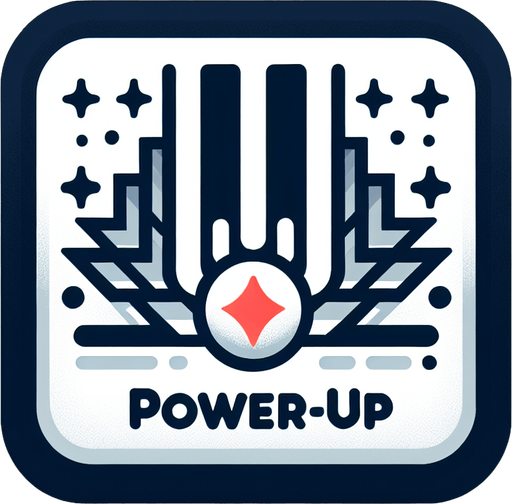 power up.
Single Game Texture.  In-Game asset.  2d.  Blank background.  High contrast.  No shadows