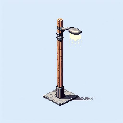 lateral view of a wooden mordern street lamp post...
video game sprite