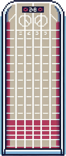 minimalist 8-bit style, top-down view of a straight segment of an Olympic running track. The background should simulate a continuous straight track in the game.
Single Game Texture. In-Game asset. 2d.