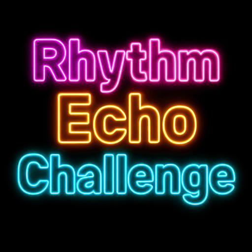 text in neon outline no background that says "Rhythm Echo Challenge".
In-Game asset.  2d.  High contrast.  No shadows