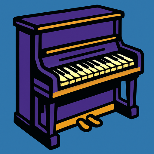 piano.
In-Game asset.  2d.  High contrast.  No shadows