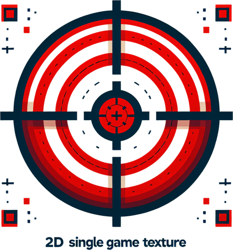red crosshair Single Game Texture. In-Game asset. 2d. Blank background. High contrast. No shadows.