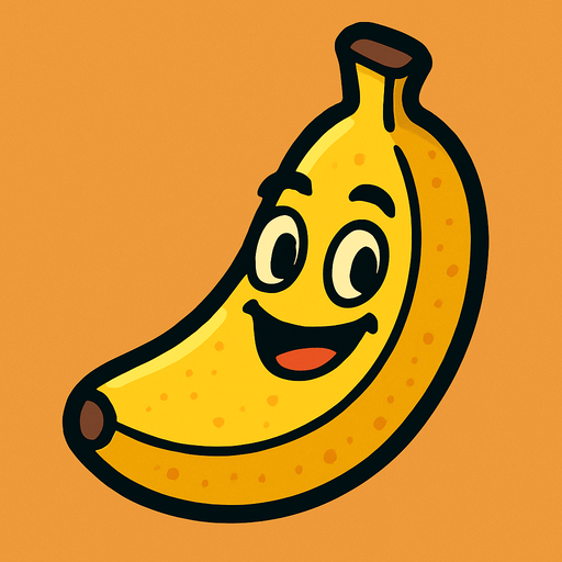 Banana with face.
In-Game asset.  2d.  High contrast.  No shadows