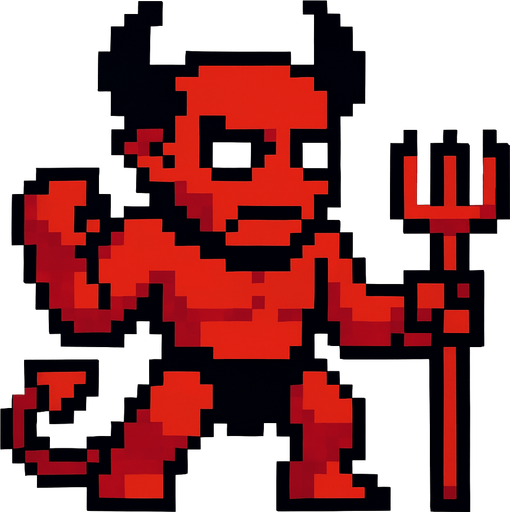 a hell player 2d pixel.
In-Game asset.  2d.  High contrast.  No shadows