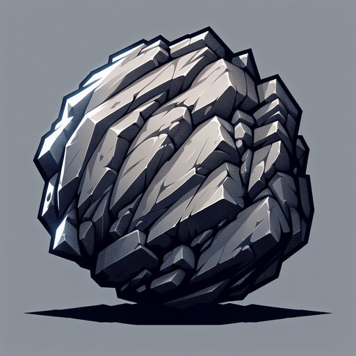small rock.
Single Game Texture.  In-Game asset.  2d.  Blank background.  High contrast.  No shadows