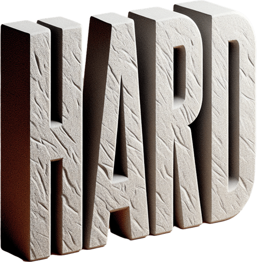 Hard text.
A text that says Hard