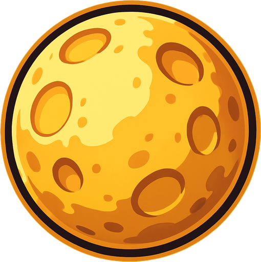 Moon.
In-Game asset.  2d.  High contrast.  No shadows