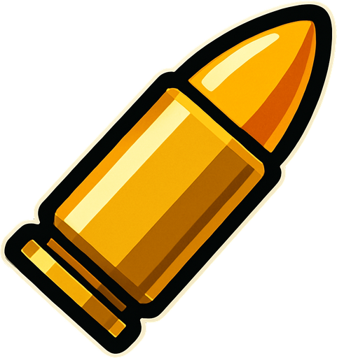 Bullet.
In-Game asset.  2d.  High contrast.  No shadows