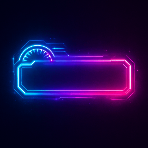 Neon cyberpunk blank empty videogame meter hologram glowing