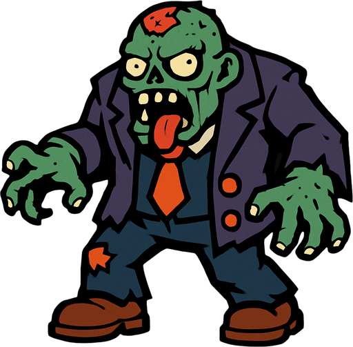 Zombie boss.
In-Game asset.  2d.  High contrast.  No shadows