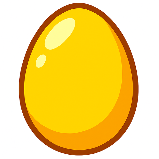 YELLOW EGG.
In-Game asset.  2d.  High contrast.  No shadows
