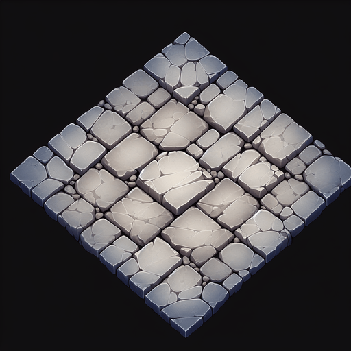 A Topdown Stone Ground.
Single Game Texture.  In-Game asset.  2d.  Blank background.  High contrast.  No shadows