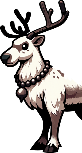 adult Raindeer Single Game Texture. In-Game asset. 2d. Blank background. High contrast. No shadows.