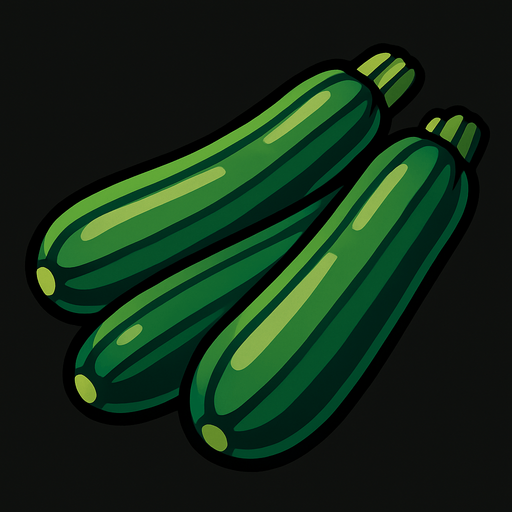 Courgettes.
In-Game asset.  2d.  High contrast.  No shadows