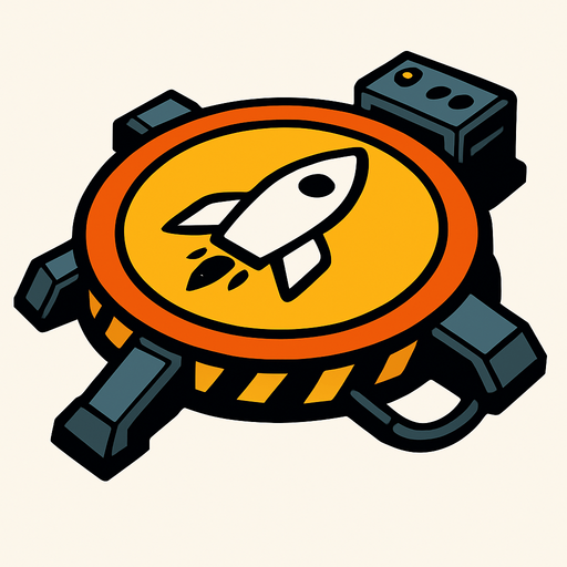 rocket landing platform.
In-Game asset.  2d.  High contrast.  No shadows