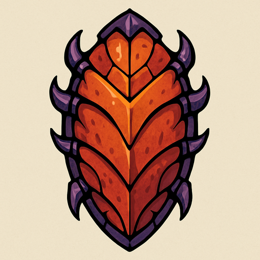 Chitin Shield.
In-Game asset.  2d.  High contrast.  No shadows