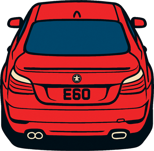 Bmw e60 arkasi ama yukaridan.
In-Game asset.  2d.  High contrast.  No shadows