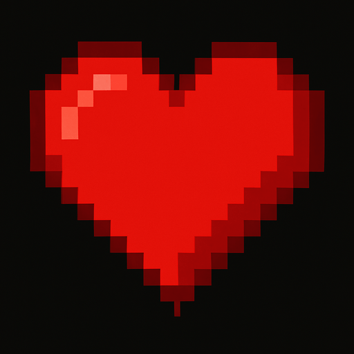 an 16bit 20x40 red heart.
In-Game asset.  2d.  High contrast.  No shadows