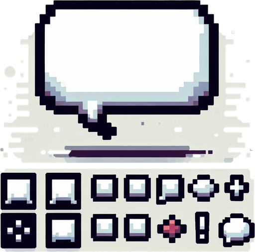 8bit. cartoon. white empty speach bubble..
Single Game Texture. In-Game asset. 2d. Blank background. High contrast. No shadows.