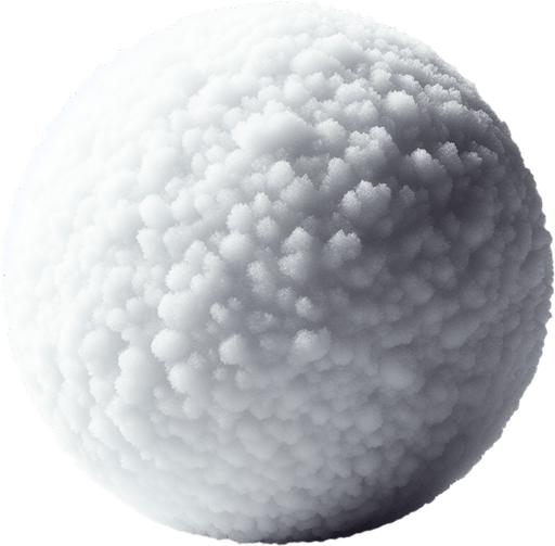 snow ball.
Single Game Texture.  In-Game asset.  2d.  Blank background.  High contrast