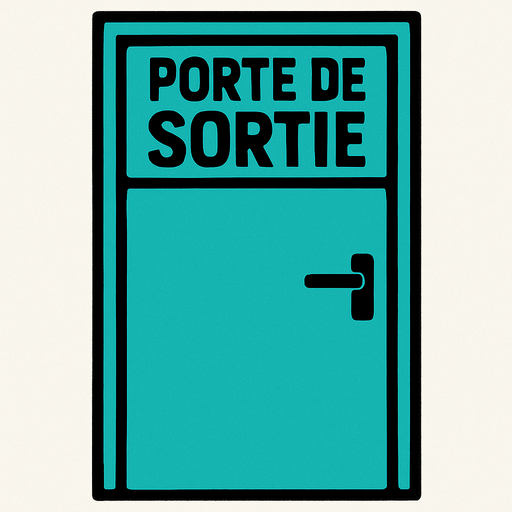 Porte de sortie.
In-Game asset.  2d.  High contrast.  No shadows