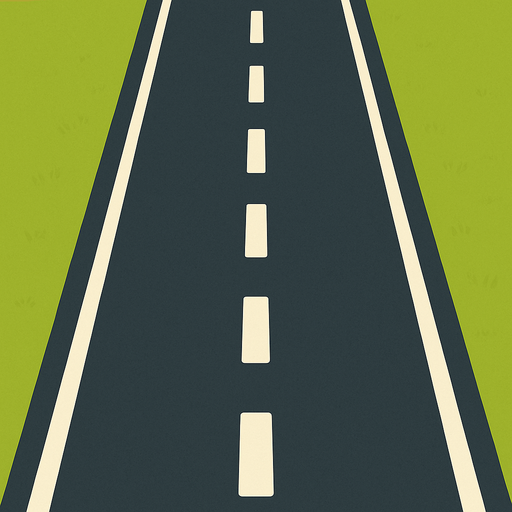 Imagine a  road.
In-Game asset.  2d.  High contrast.  No shadows