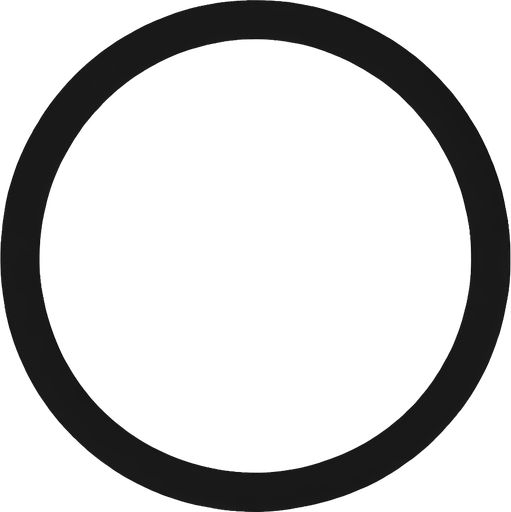 Simple one black lined circle with transparent background