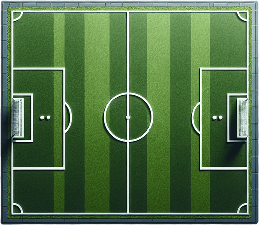 soccer field from the top.
Single Game Texture. In-Game asset. 2d. Blank background. High contrast. No shadows.