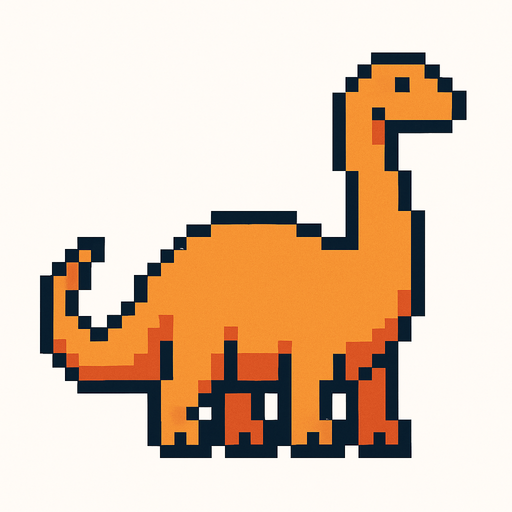 Brontosaurus pixel.
In-Game asset.  2d.  High contrast.  No shadows