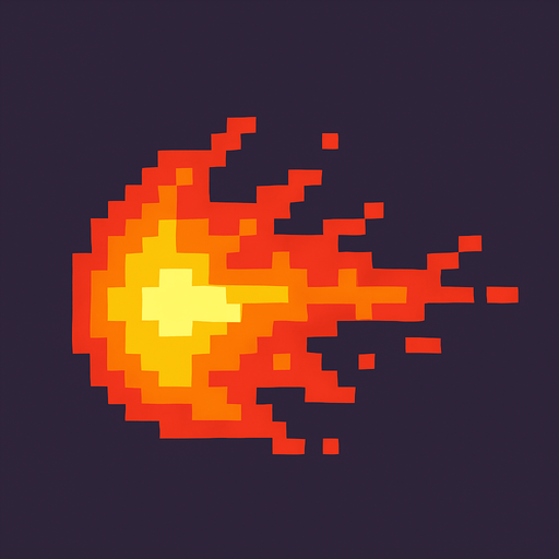 fire shoot pixel art.
In-Game asset.  2d.  High contrast.  No shadows
