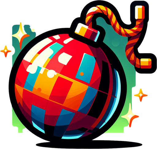 bomb.
Single Game Texture. In-Game asset. 2d. Blank background. High contrast. No shadows.