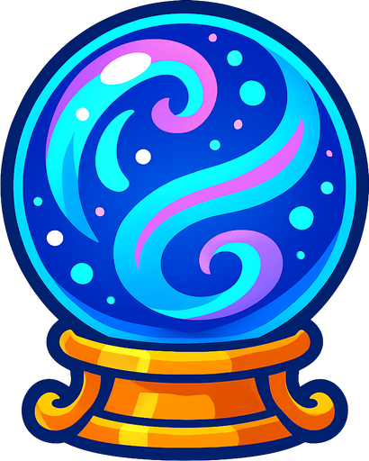 magic ball.
In-Game asset.  2d.  High contrast.  No shadows