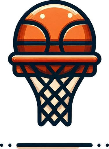 Basketball basket.
Single Game Texture. In-Game asset. 2d. Blank background. High contrast. No shadows.