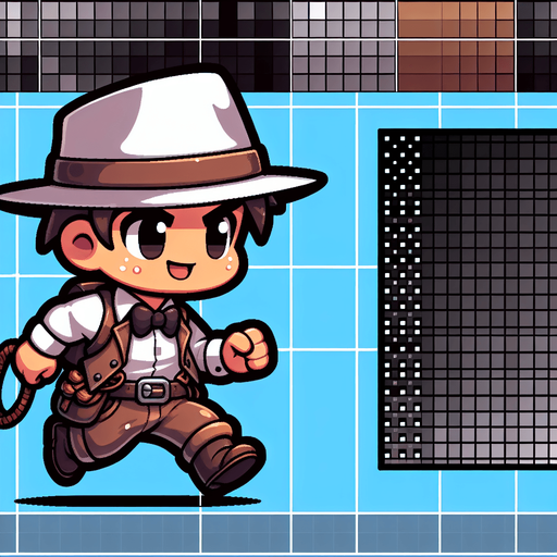chibi indiana jones treasure hunter run
Single Game Texture.  In-Game asset.  2d.  Blank background.  High contrast.  No shadows