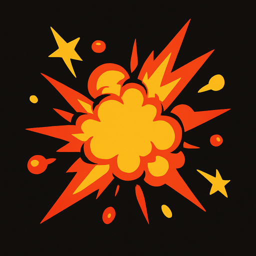 explosion effect.
In-Game asset.  2d.  High contrast.  No shadows