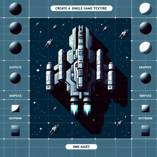 A cool looking spaceship viewed from above
Single Game Texture. In-Game asset. 2d. Blank background. High contrast. No shadows.
