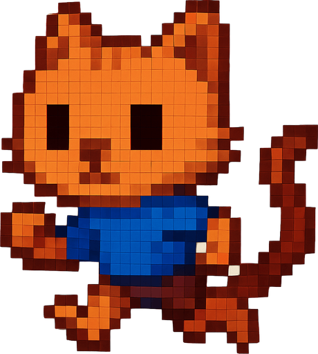 Gatito corriendo pixelart