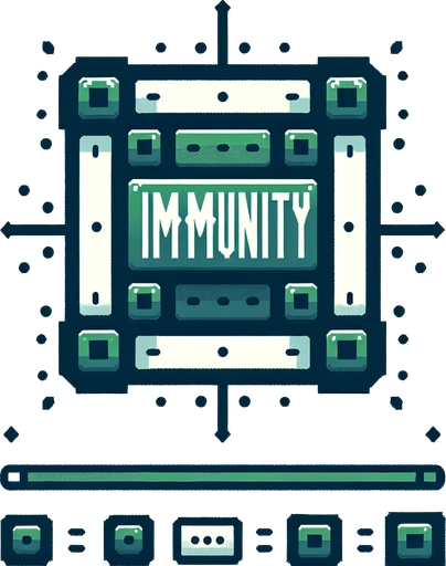 Single Game Texture. In-Game asset. 2d. flat minimalistic graphic. flat rectengular graphic that says "Immunity". Top view. Blank background. low contrast. No shadows. green color.
Single Game Texture. In-Game asset. 2d. Blank background. High contrast. No shadows.