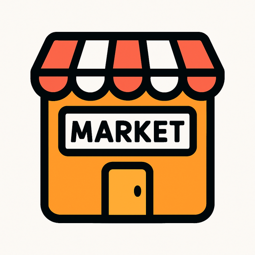 oyunlardaki market ikonu.
In-Game asset.  2d.  High contrast.  No shadows